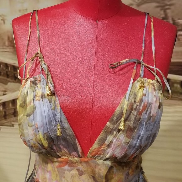 Philosophy Alberta FERRETTI floral chiffon dress S - Picture 3 of 16